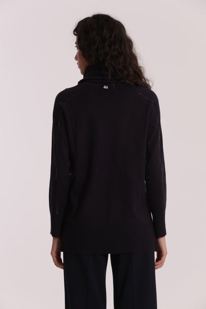 MAGLIA OVER CON SPACCHI LATERALI  E PAILLETTES