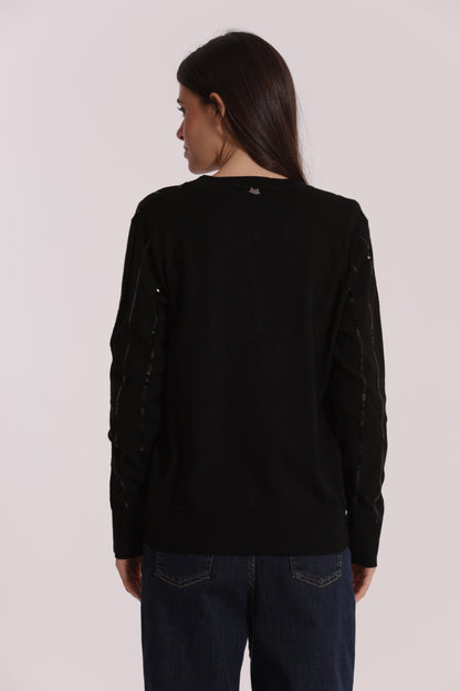 MAGLIA CARDIGAN CON BORDI PAILLETTES