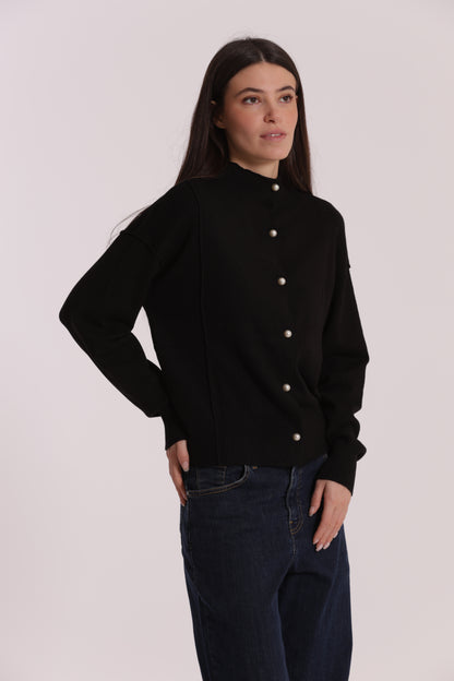 MAGLIA CARDIGAN CON BOTTONI PERLE