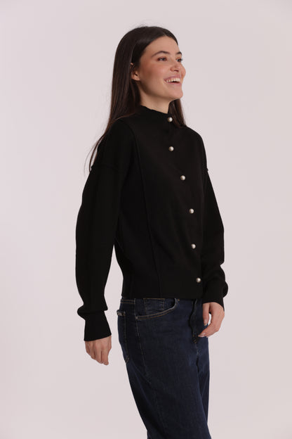 MAGLIA CARDIGAN CON BOTTONI PERLE