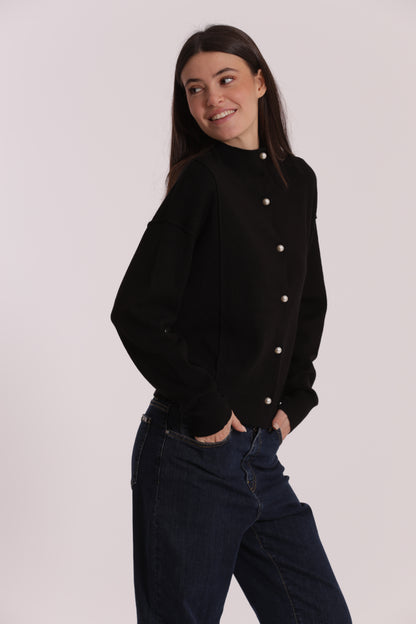 MAGLIA CARDIGAN CON BOTTONI PERLE