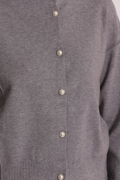 MAGLIA CARDIGAN CON BOTTONI PERLE