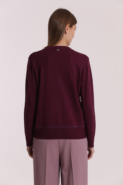 MAGLIA CARDIGAN CON BORDI LUREX