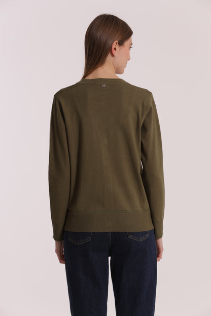 MAGLIA CARDIGAN CON BORDI LUREX