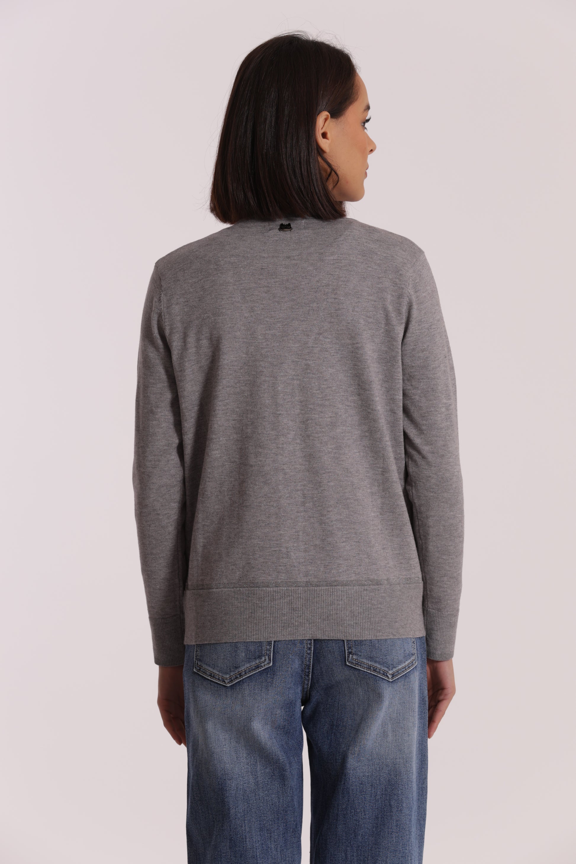 MAGLIA CARDIGAN CON BORDI LUREX