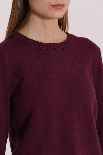 MAGLIA SCOLLO TONDO CON FIOCCHI SULLA MANICA