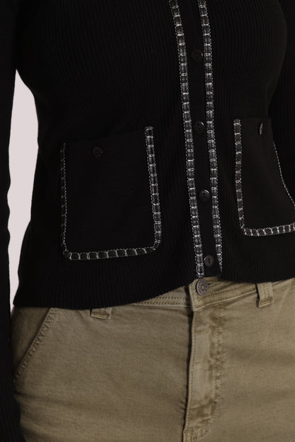 MAGLIA CARDIGAN CON CATENA