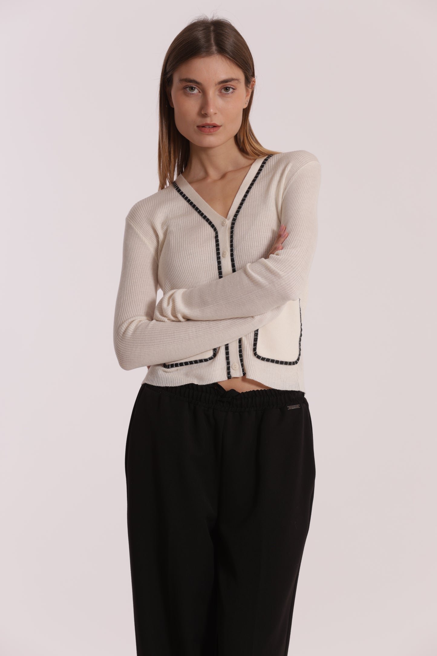 MAGLIA CARDIGAN CON CATENA