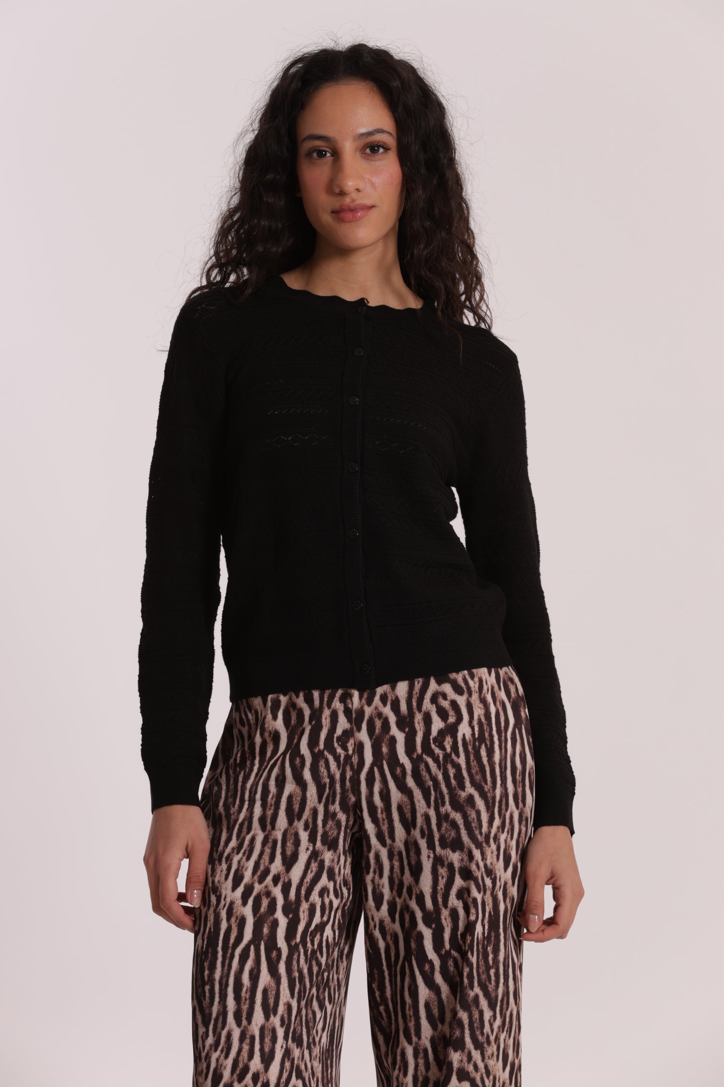 MAGLIA CARDIGAN TRAFORATO