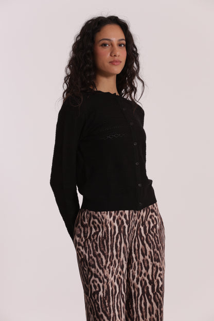 MAGLIA CARDIGAN TRAFORATO