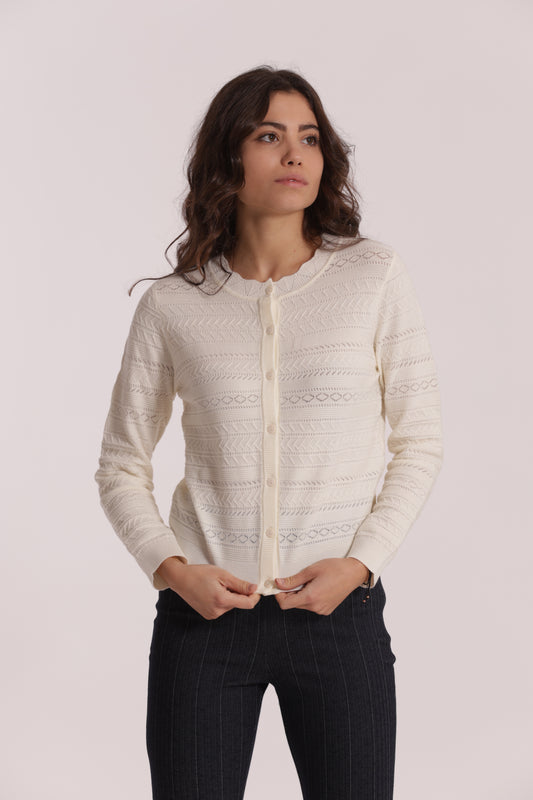 MAGLIA CARDIGAN TRAFORATO