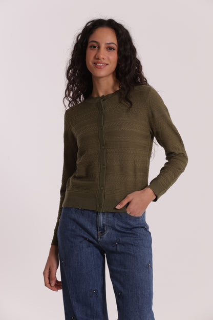 MAGLIA CARDIGAN TRAFORATO