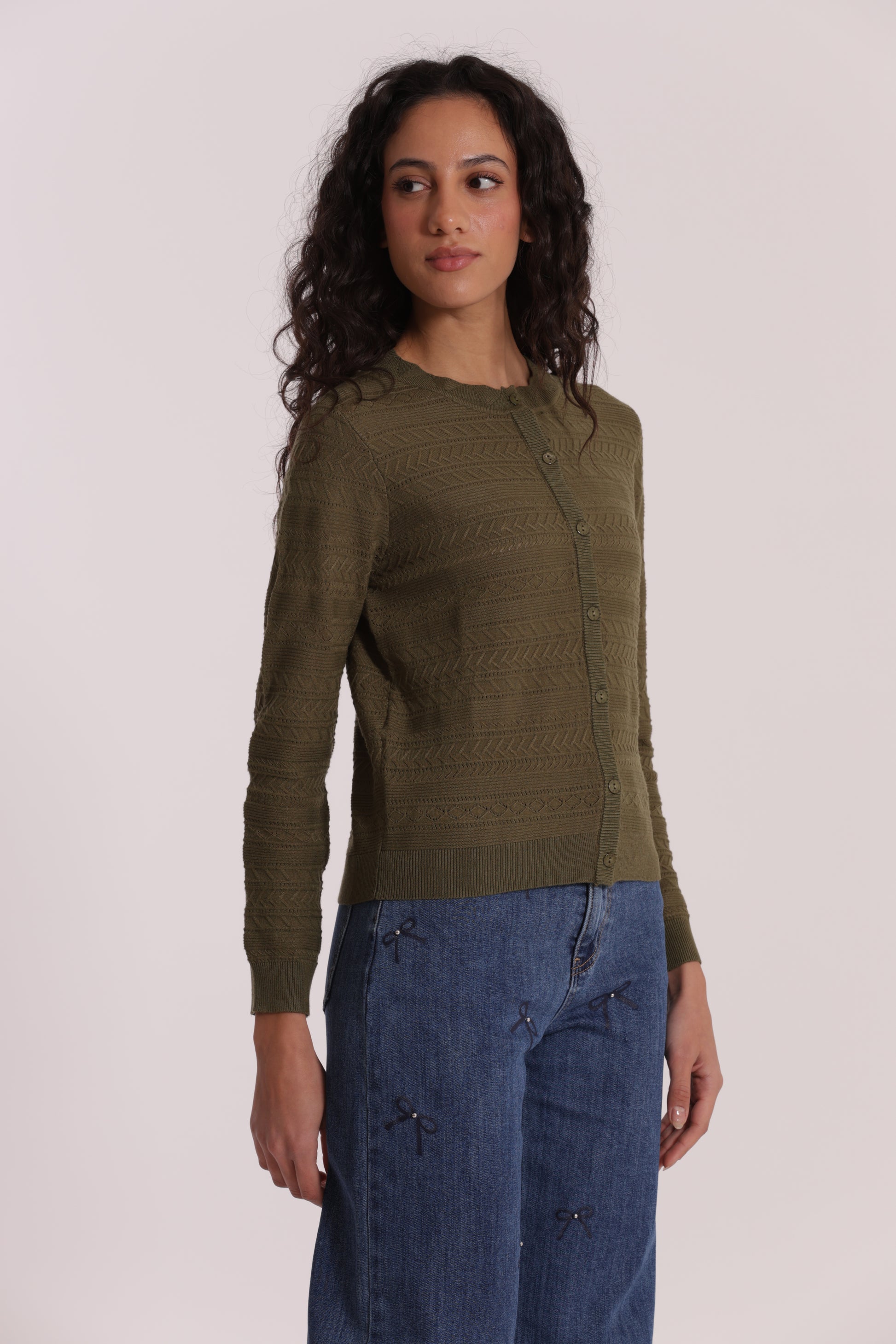 MAGLIA CARDIGAN TRAFORATO
