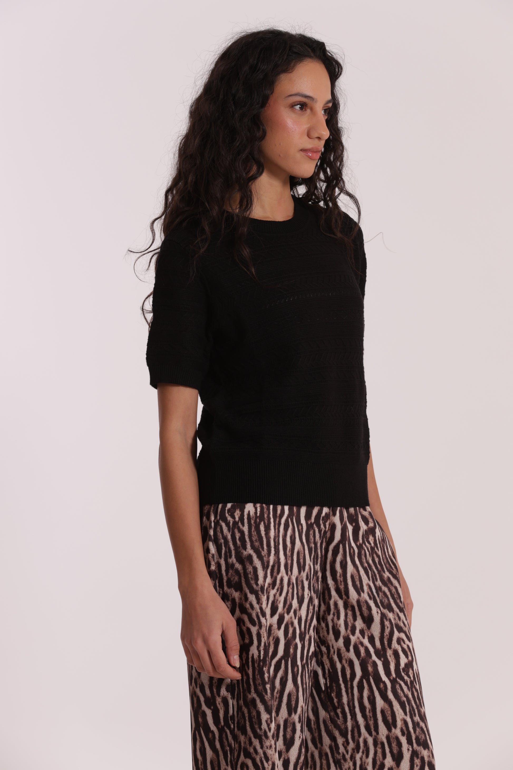MAGLIA MANICHE CORTE TRAFORATO