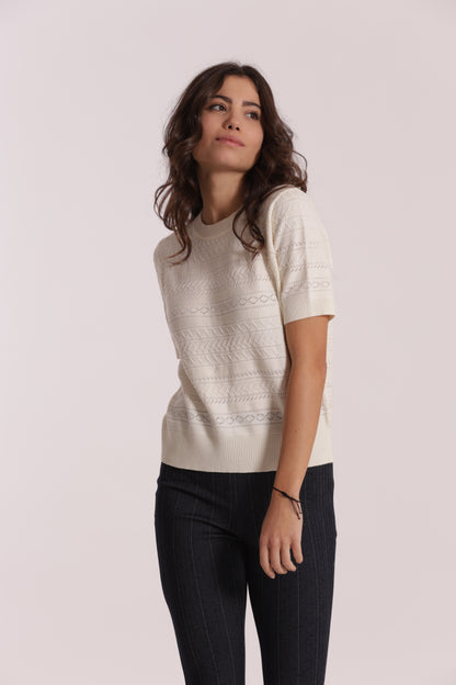 MAGLIA MANICHE CORTE TRAFORATO