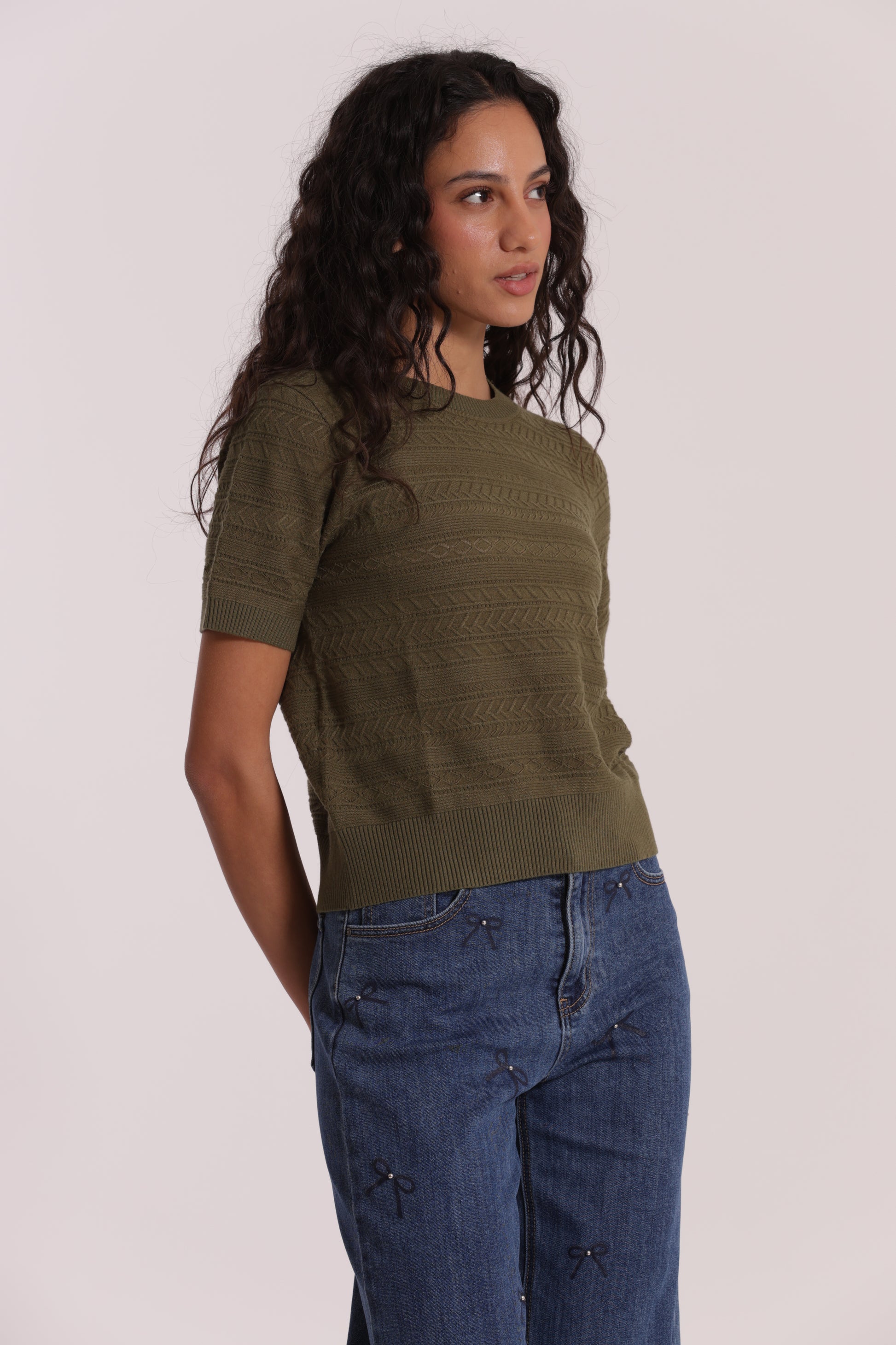 MAGLIA MANICHE CORTE TRAFORATO