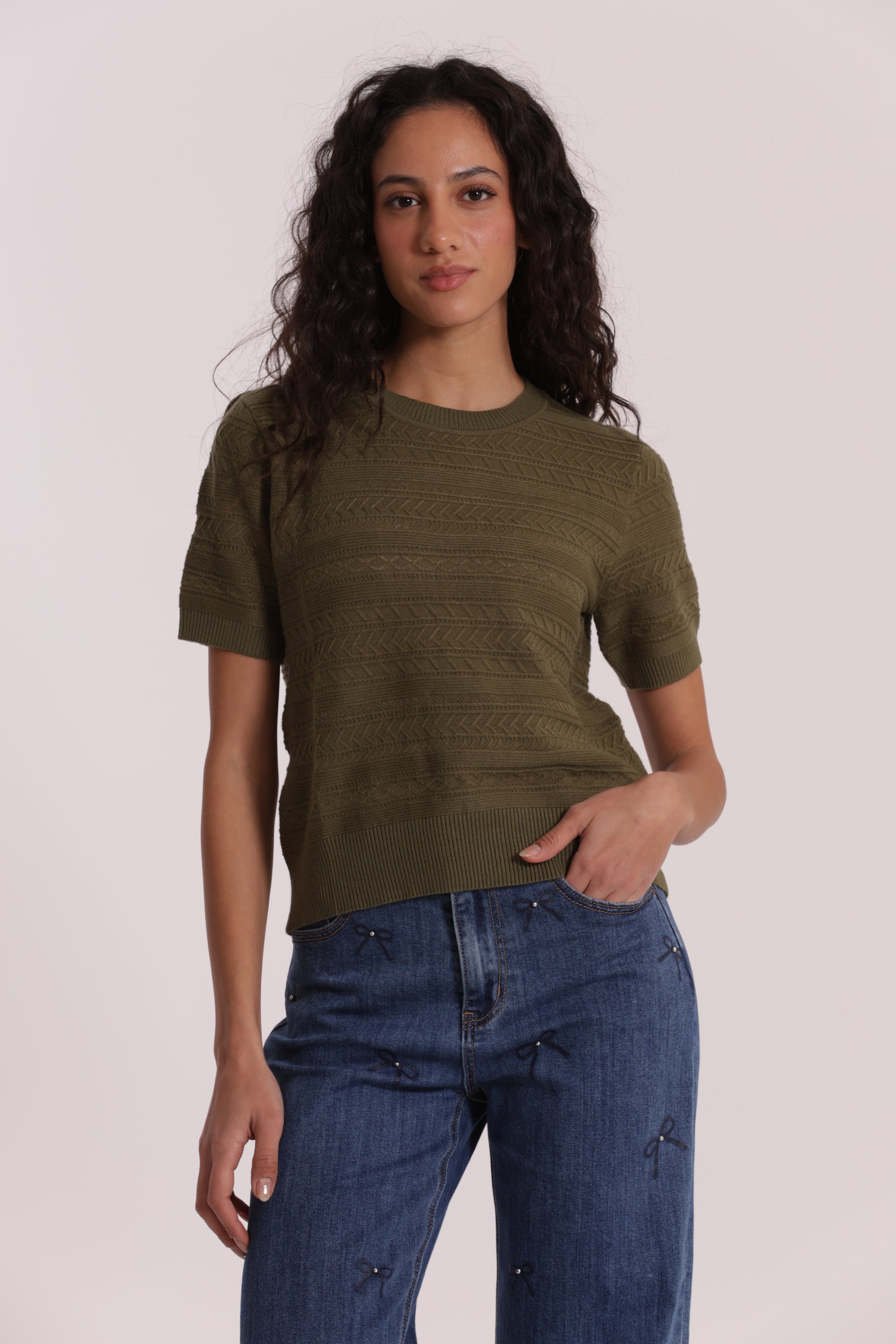 MAGLIA MANICHE CORTE TRAFORATO