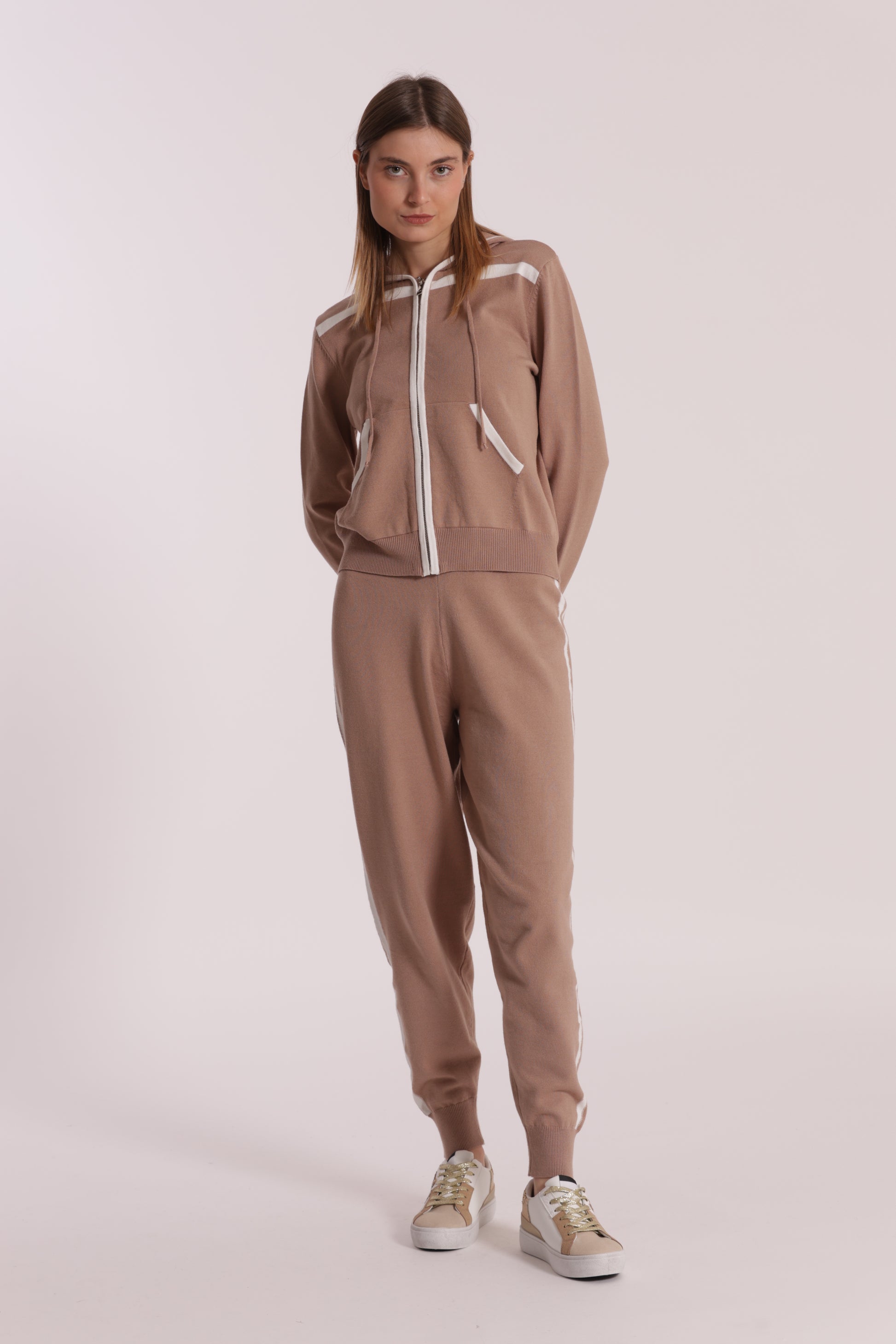 PANTALONI IN MAGLIA BICOLOR