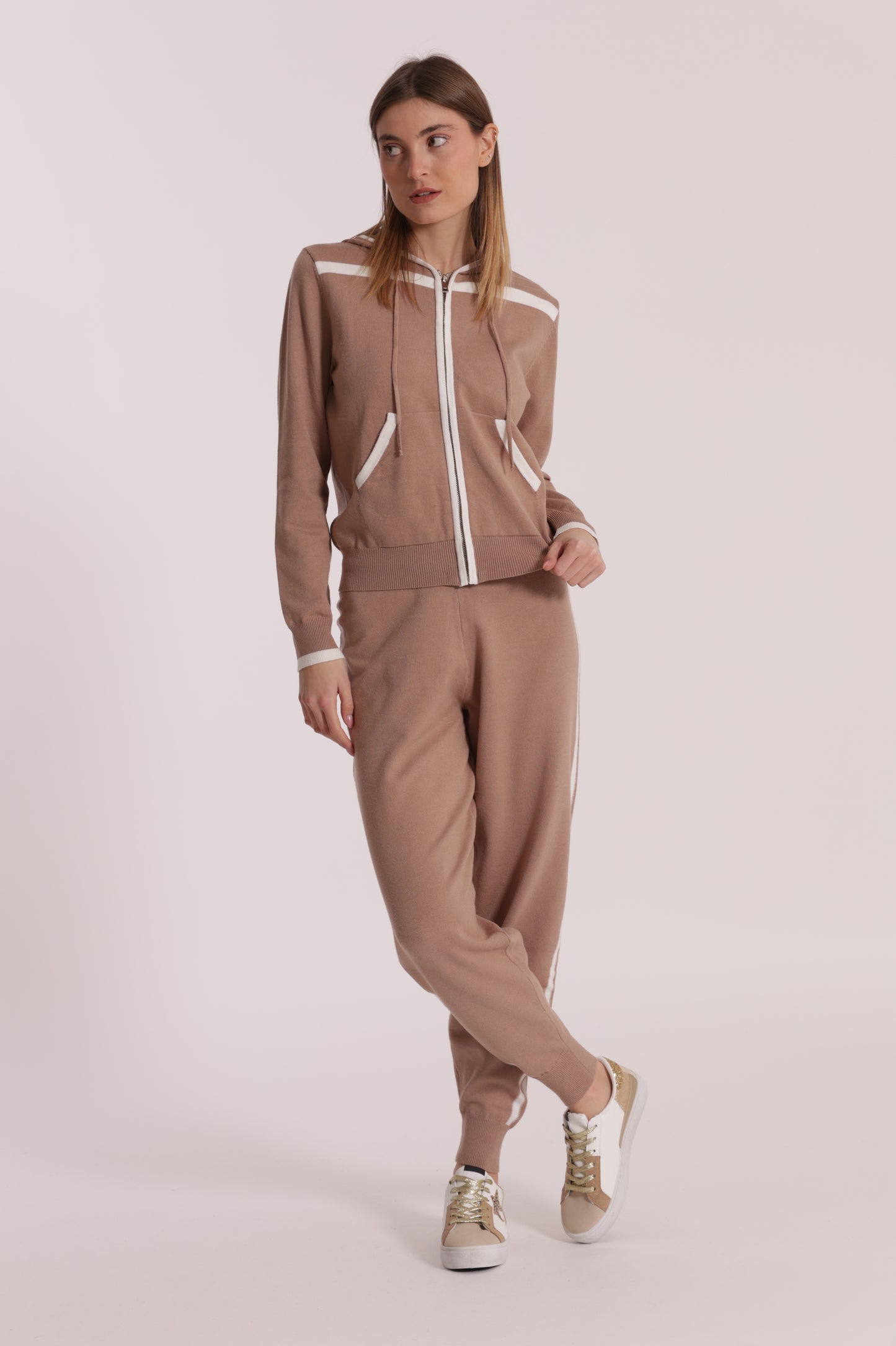 PANTALONI IN MAGLIA BICOLOR