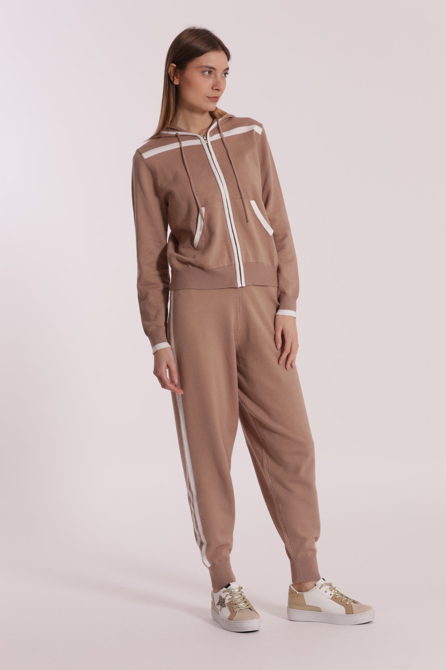 PANTALONI IN MAGLIA BICOLOR