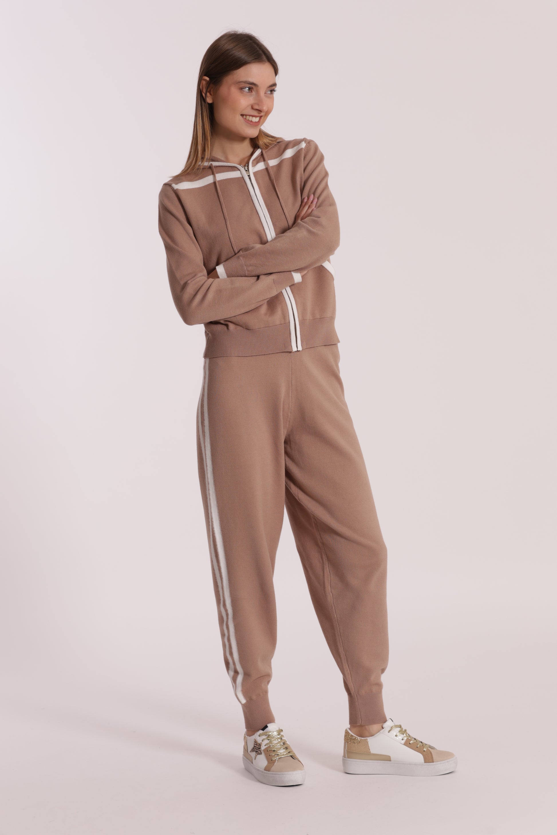 PANTALONI IN MAGLIA BICOLOR
