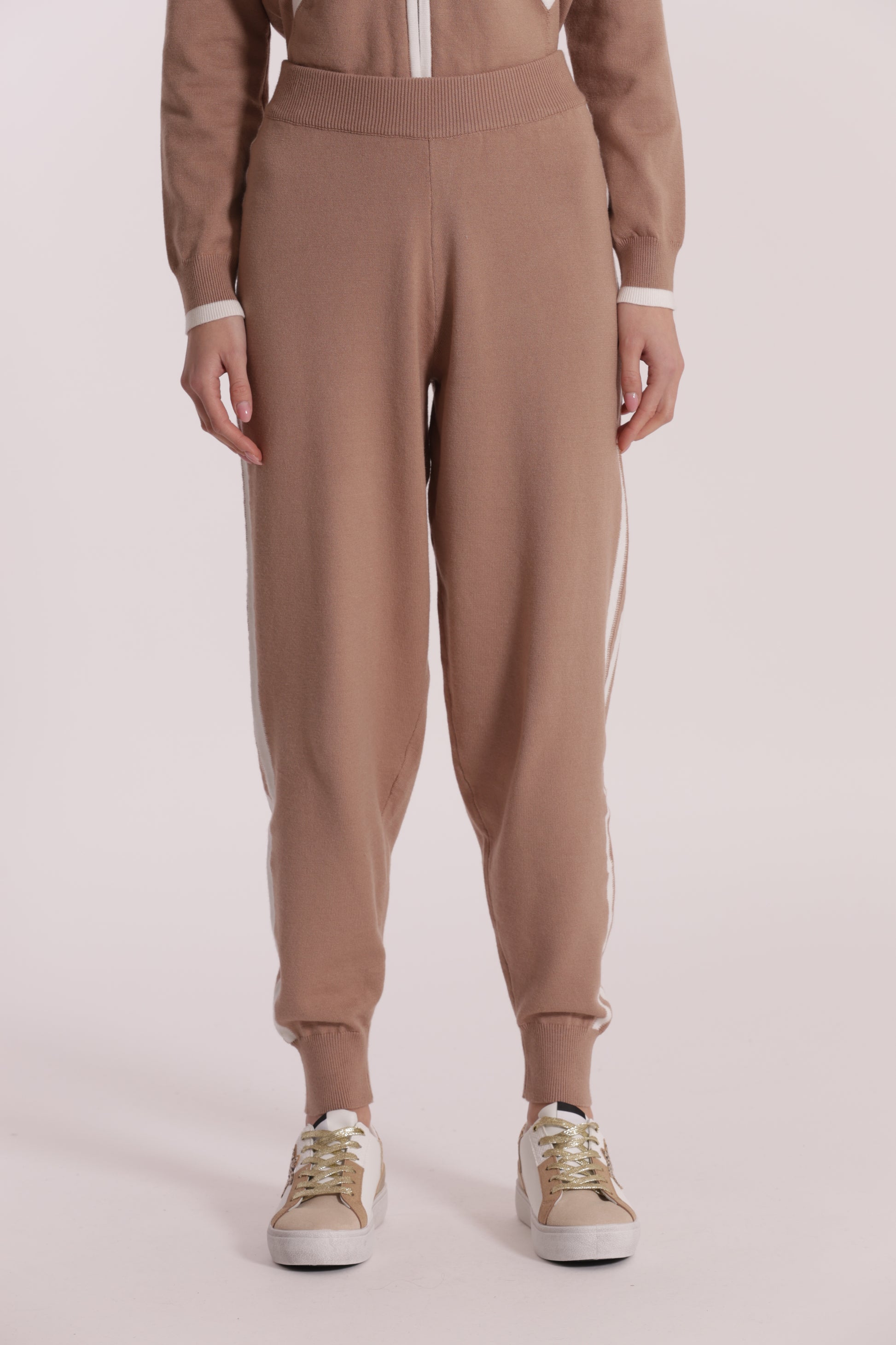 PANTALONI IN MAGLIA BICOLOR