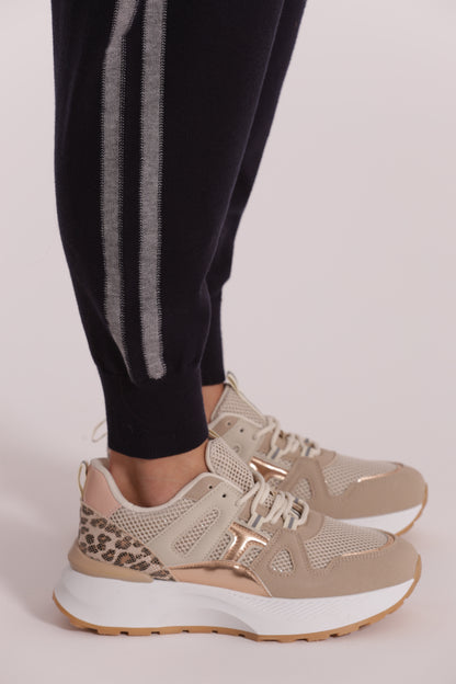 PANTALONI IN MAGLIA BICOLOR
