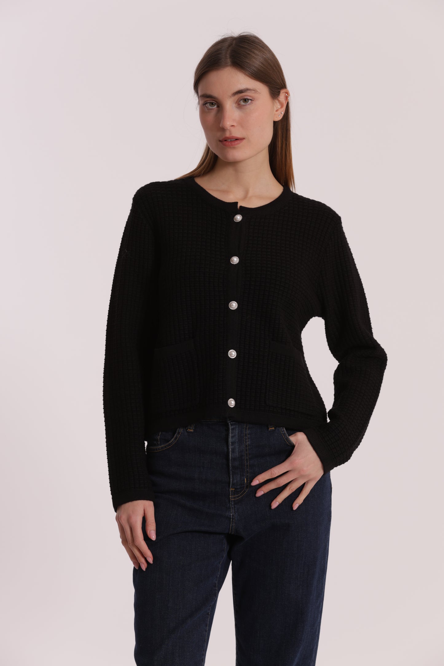 MAGLIA CARDIGAN NIDO D'APE