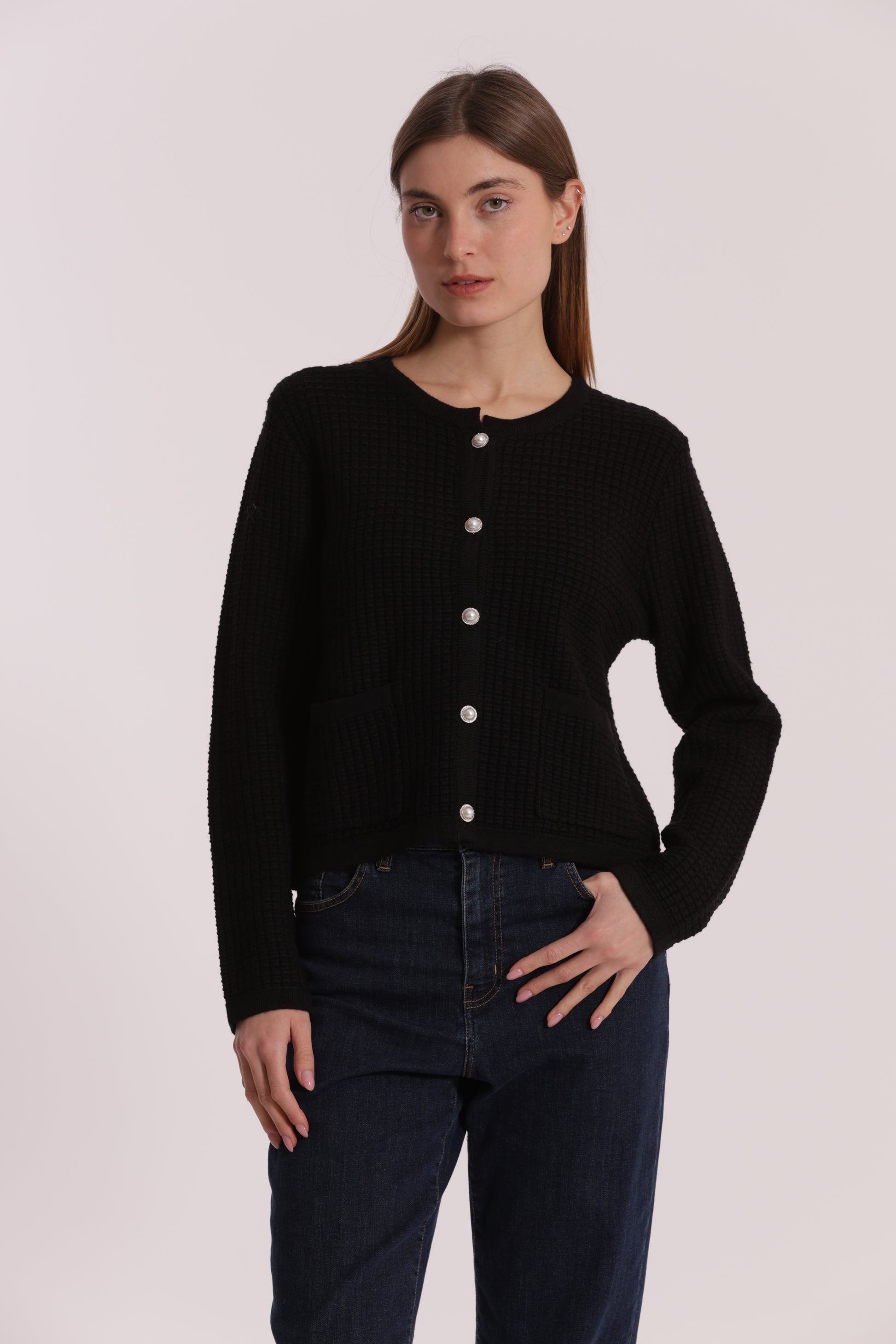 MAGLIA CARDIGAN NIDO D'APE