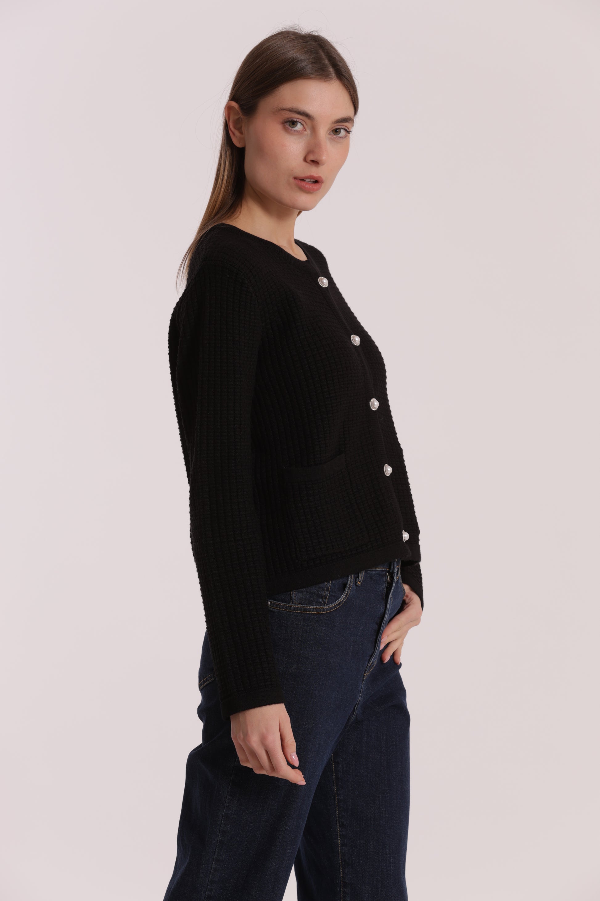 MAGLIA CARDIGAN NIDO D'APE