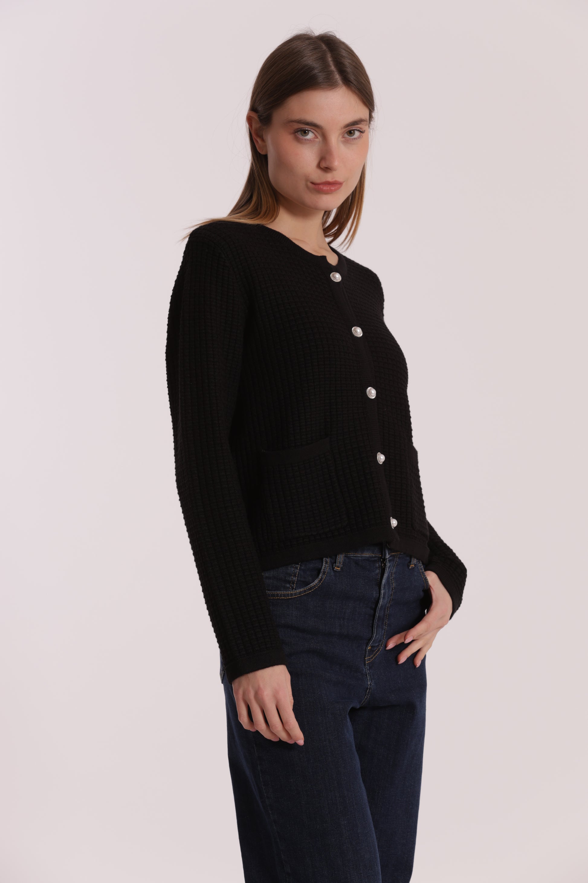 MAGLIA CARDIGAN NIDO D'APE