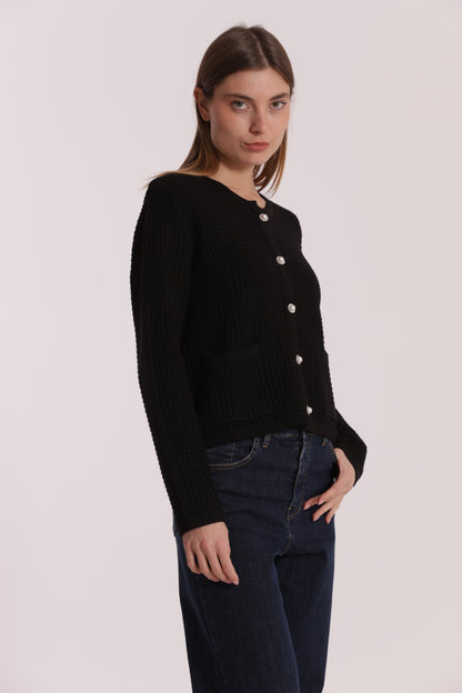 MAGLIA CARDIGAN NIDO D'APE