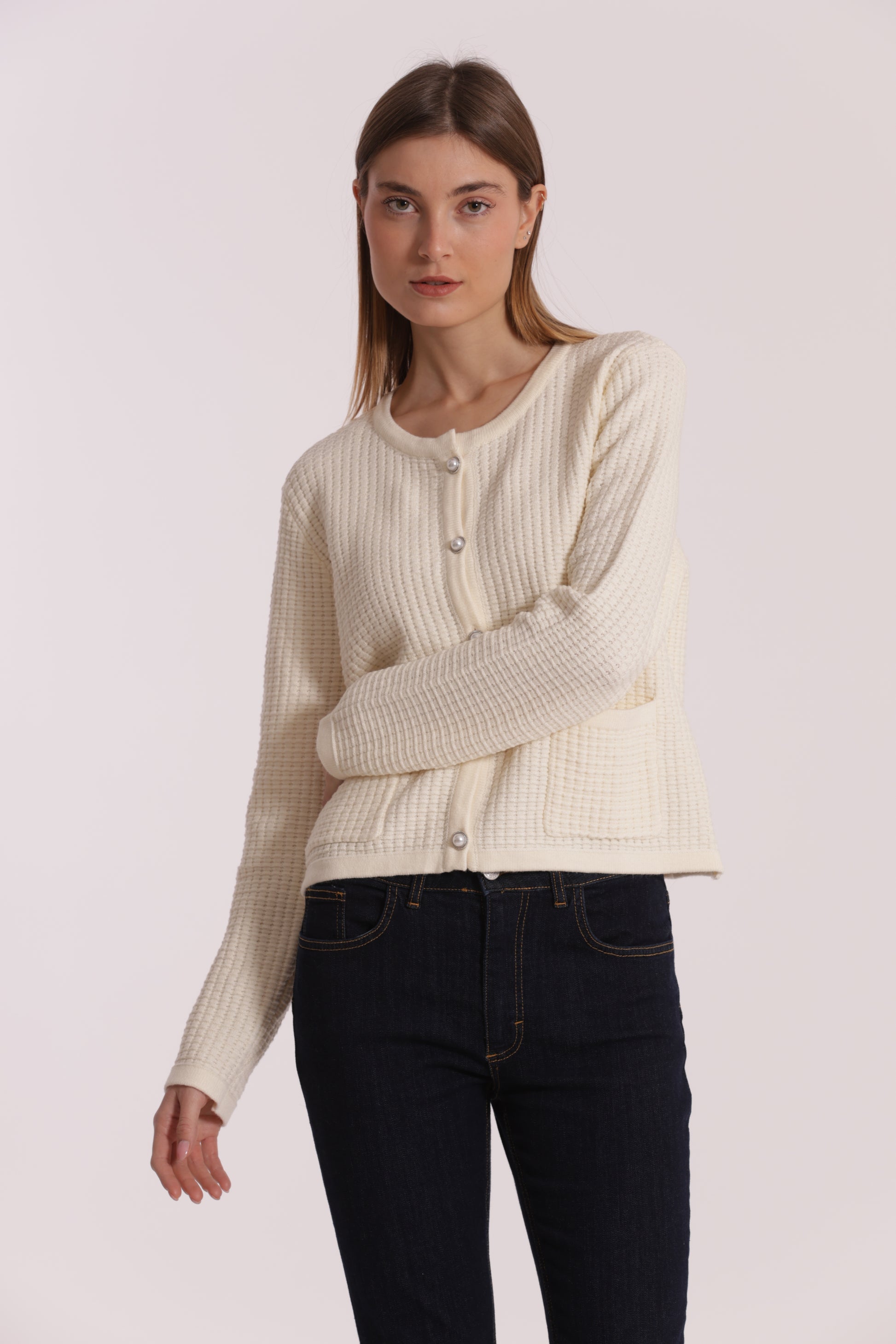 MAGLIA CARDIGAN NIDO D'APE