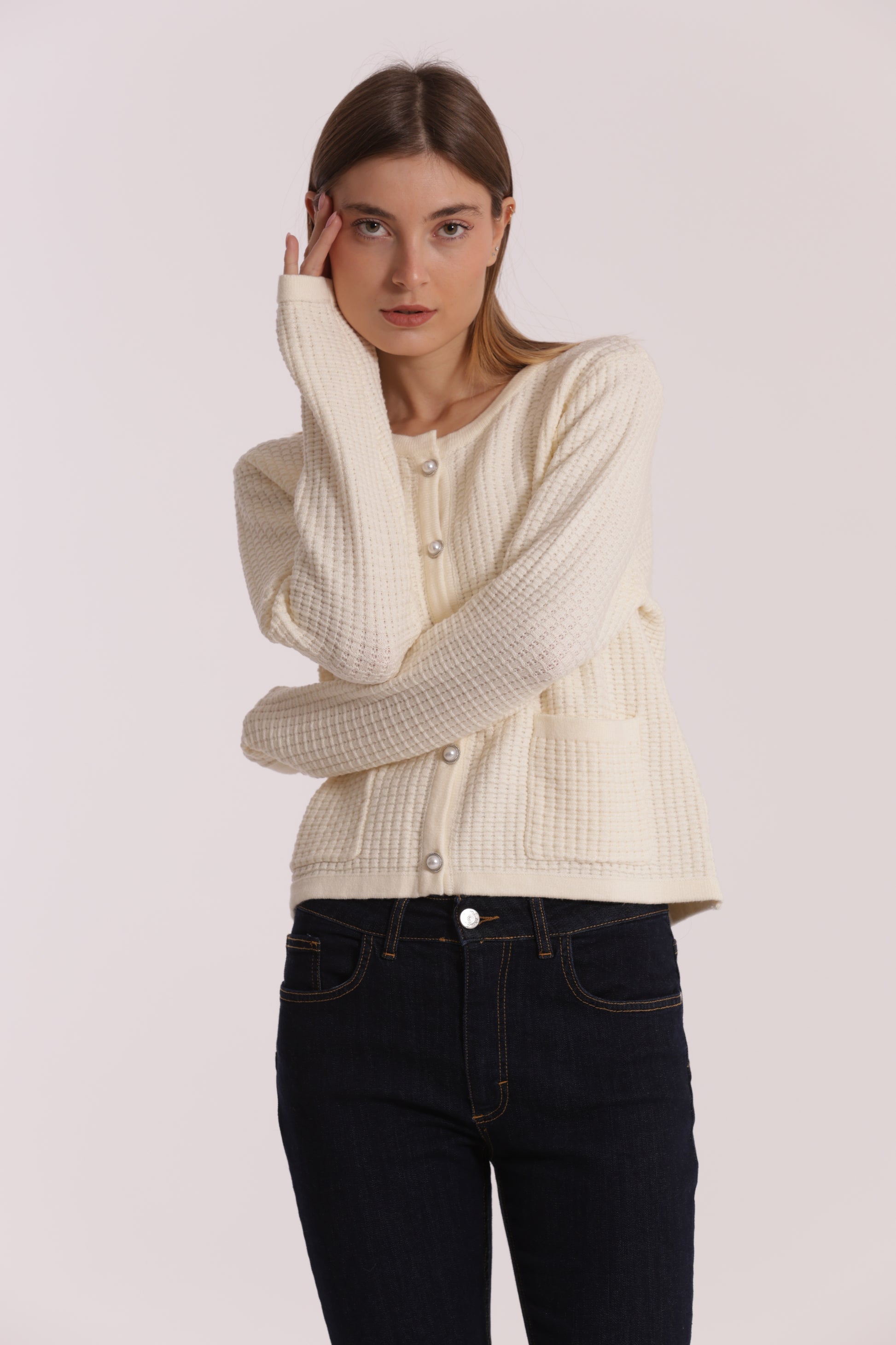 MAGLIA CARDIGAN NIDO D'APE