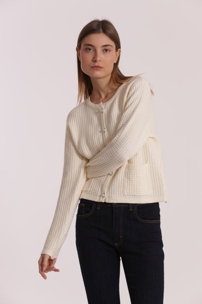 MAGLIA CARDIGAN NIDO D'APE