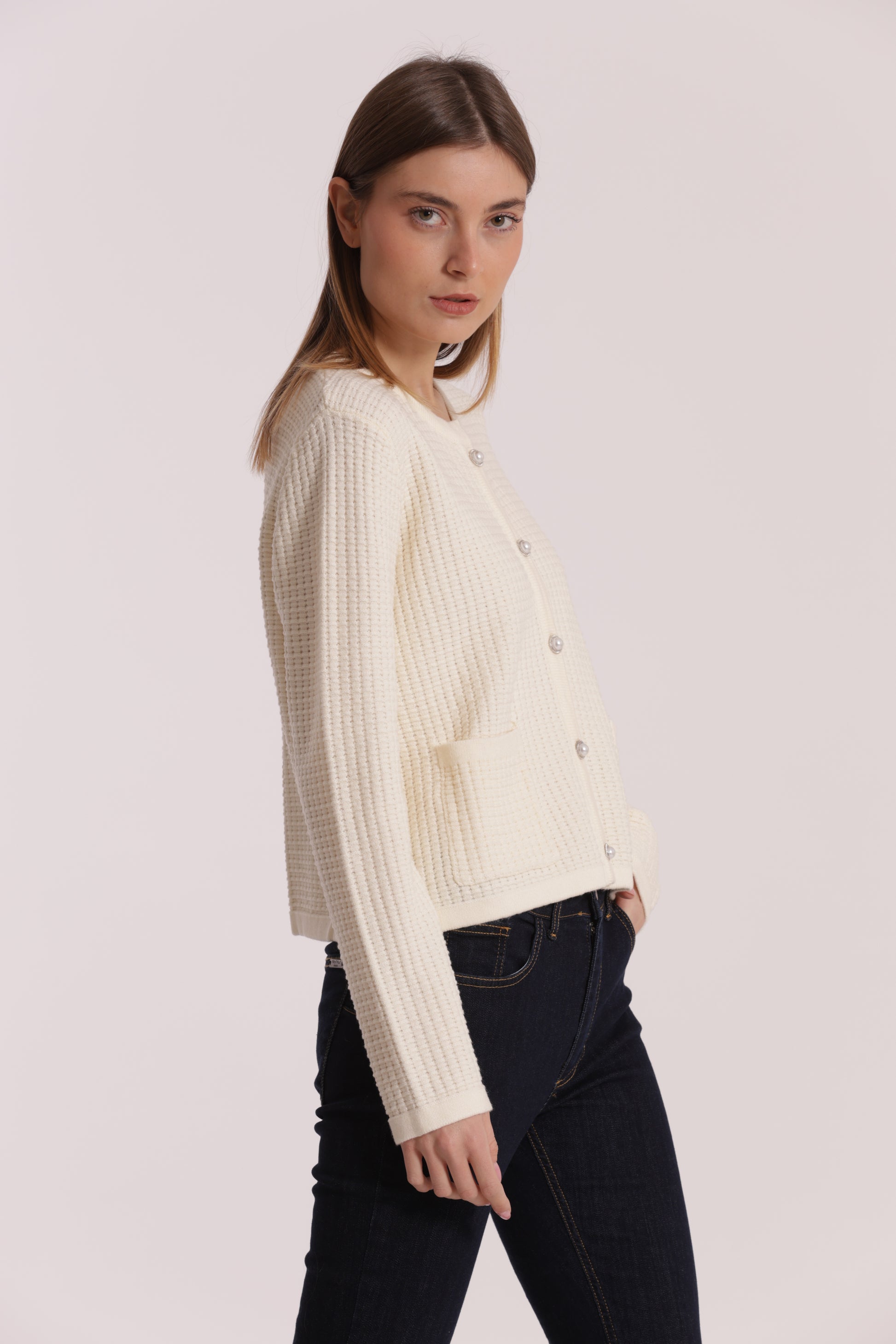 MAGLIA CARDIGAN NIDO D'APE
