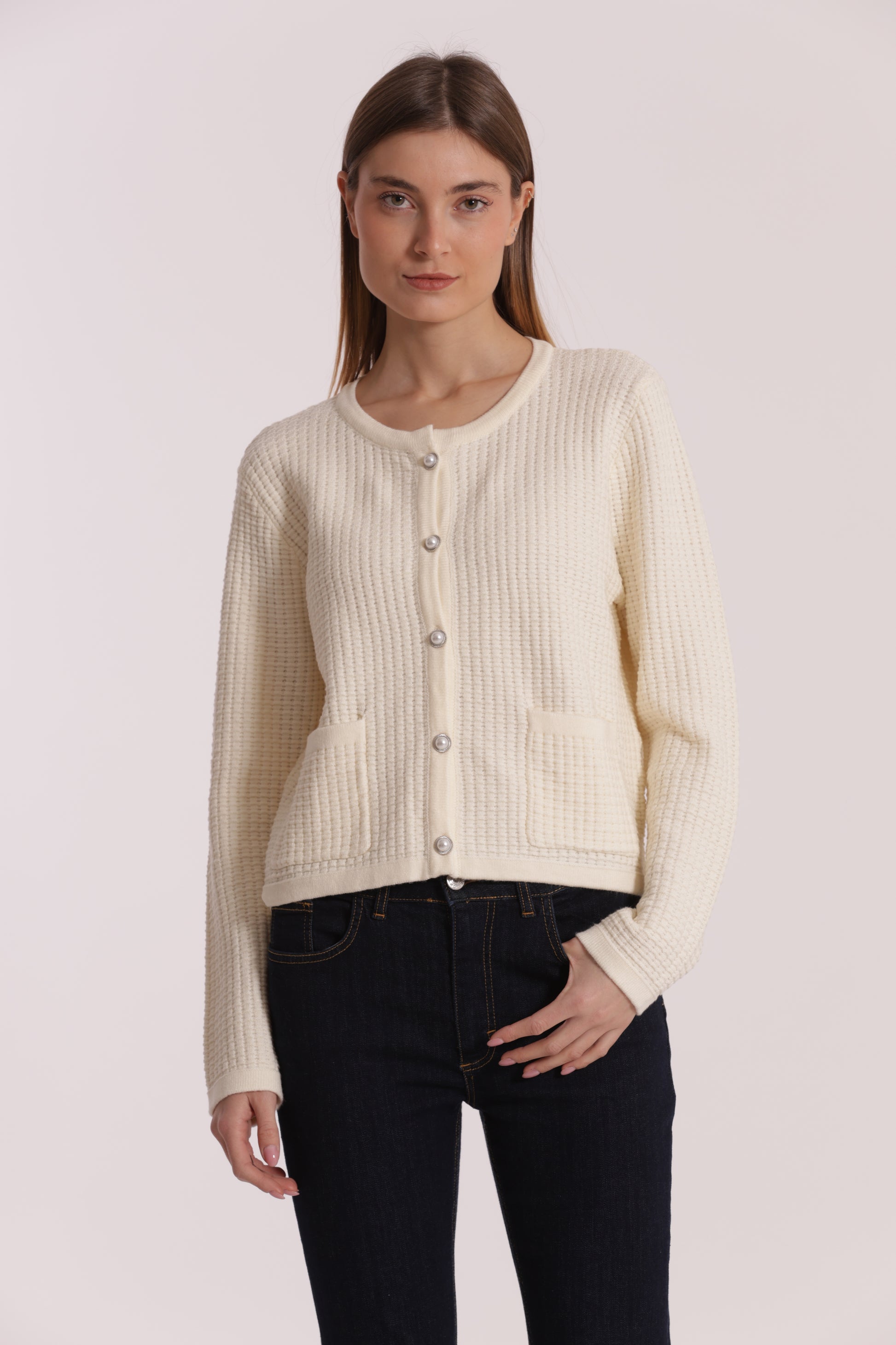 MAGLIA CARDIGAN NIDO D'APE