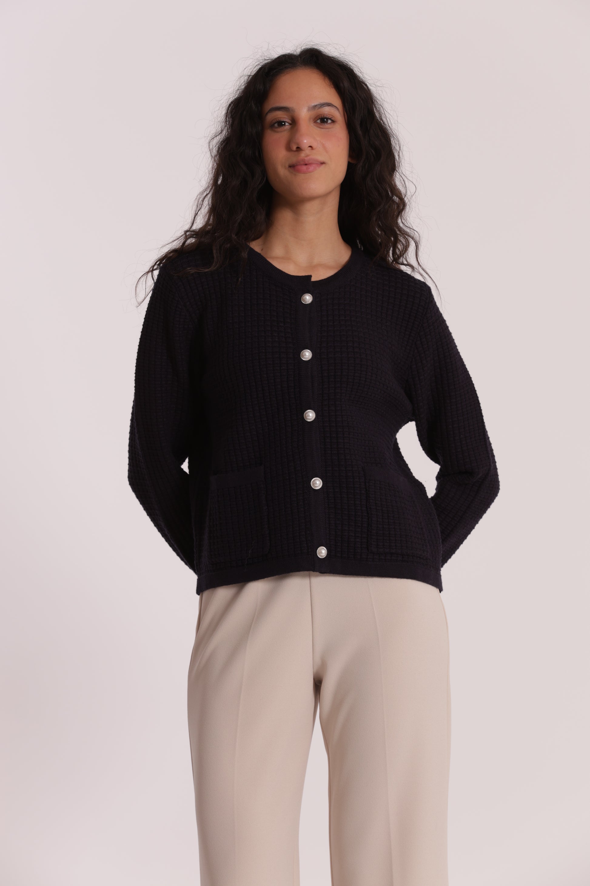 MAGLIA CARDIGAN NIDO D'APE