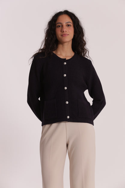 MAGLIA CARDIGAN NIDO D'APE