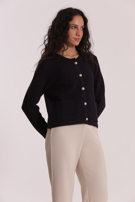 MAGLIA CARDIGAN NIDO D'APE