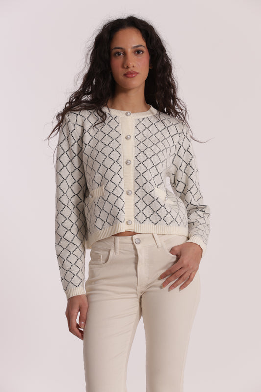 MAGLIA CARDIGAN A ROMBI
