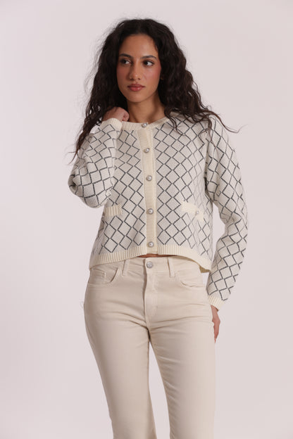 MAGLIA CARDIGAN A ROMBI