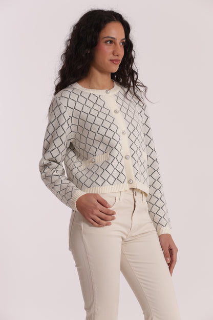 MAGLIA CARDIGAN A ROMBI