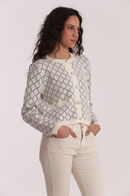 MAGLIA CARDIGAN A ROMBI