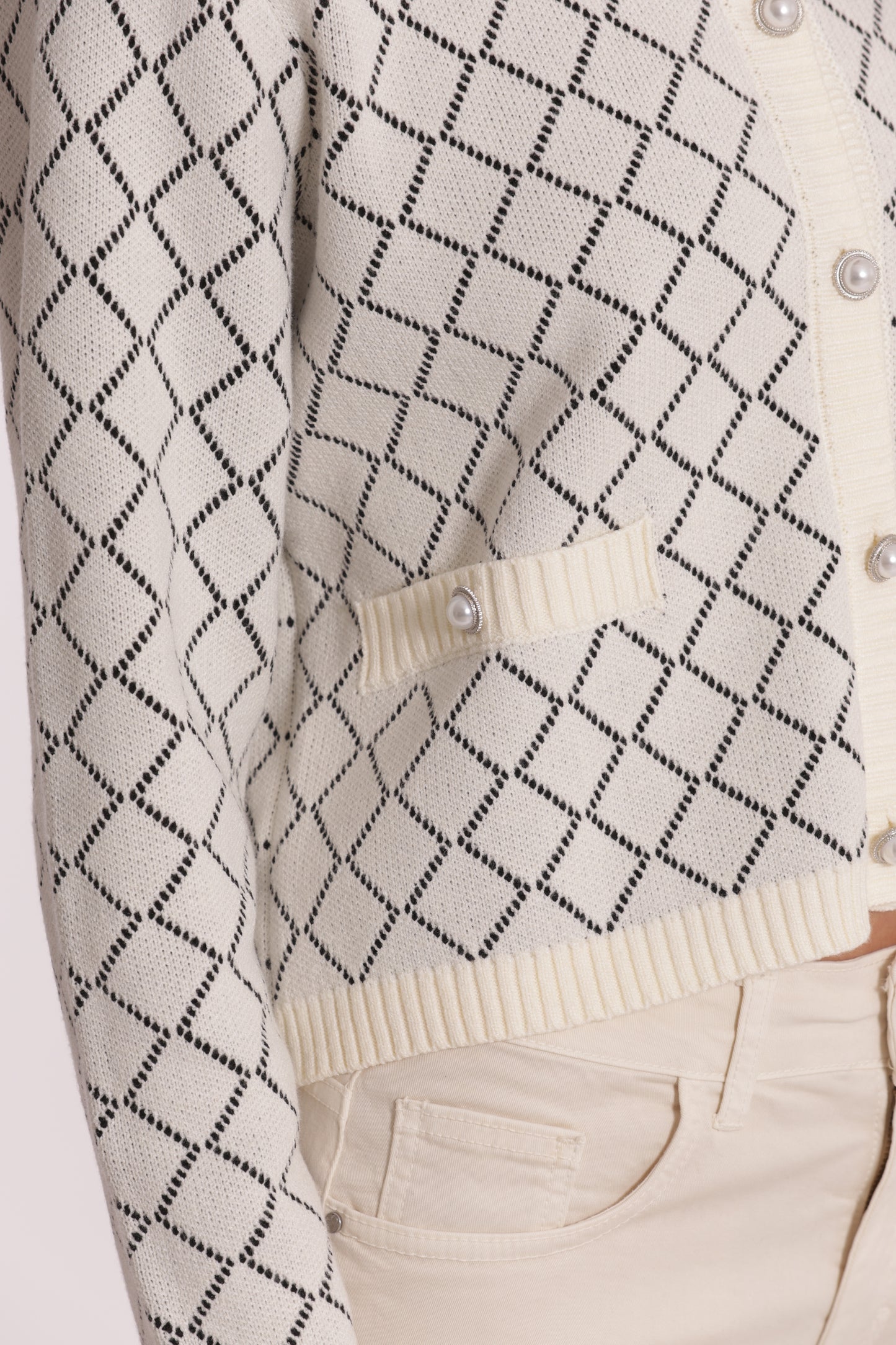 MAGLIA CARDIGAN A ROMBI