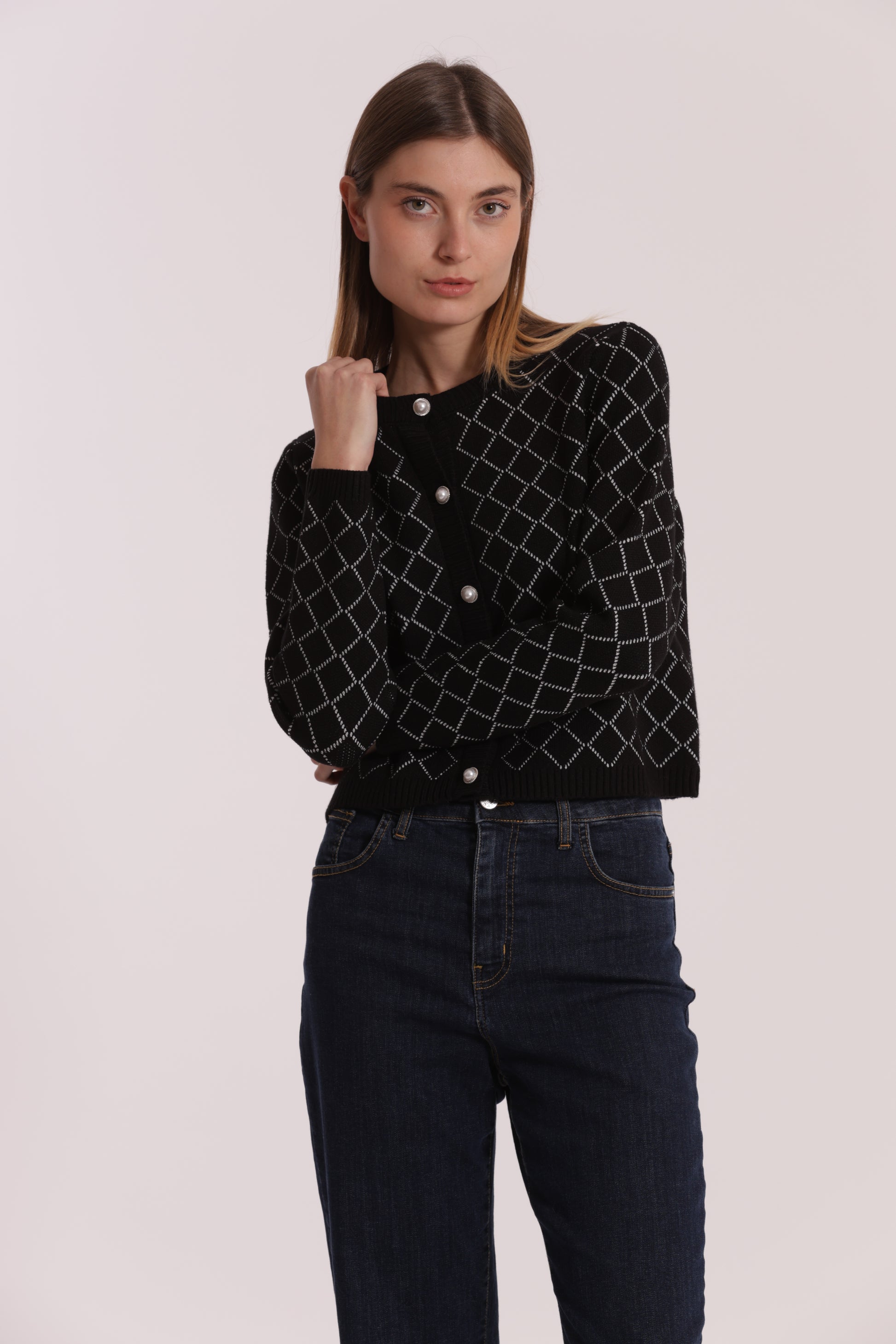MAGLIA CARDIGAN A ROMBI