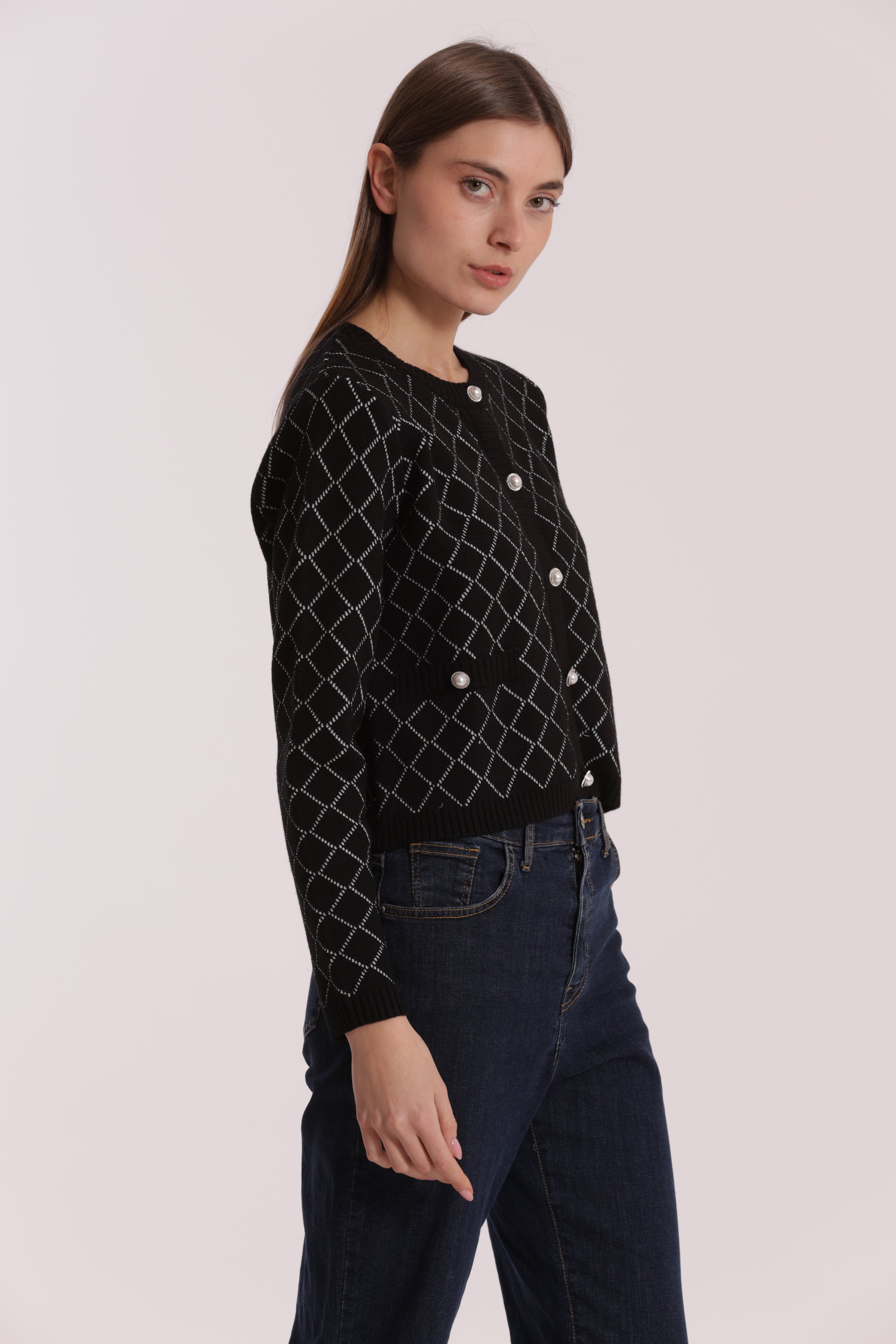 MAGLIA CARDIGAN A ROMBI