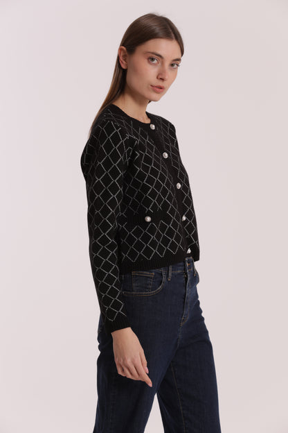MAGLIA CARDIGAN A ROMBI