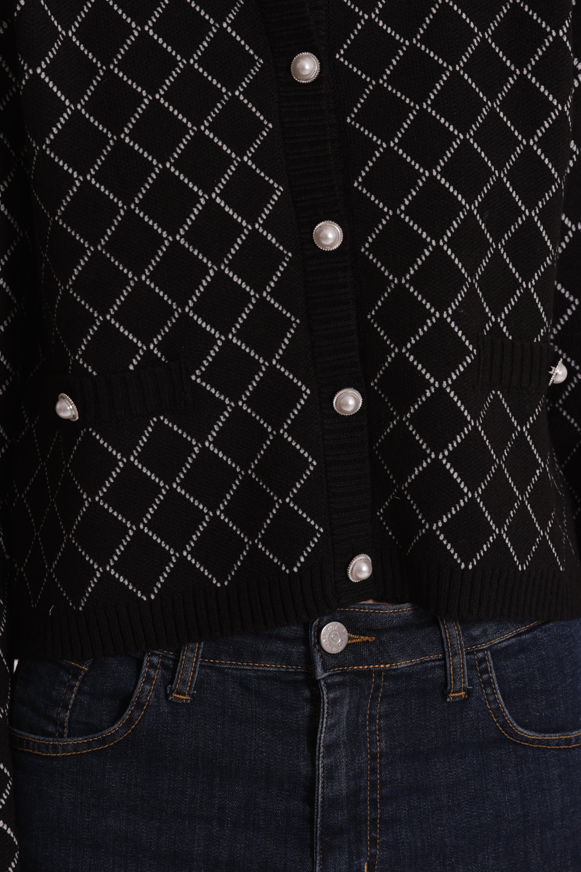 MAGLIA CARDIGAN A ROMBI