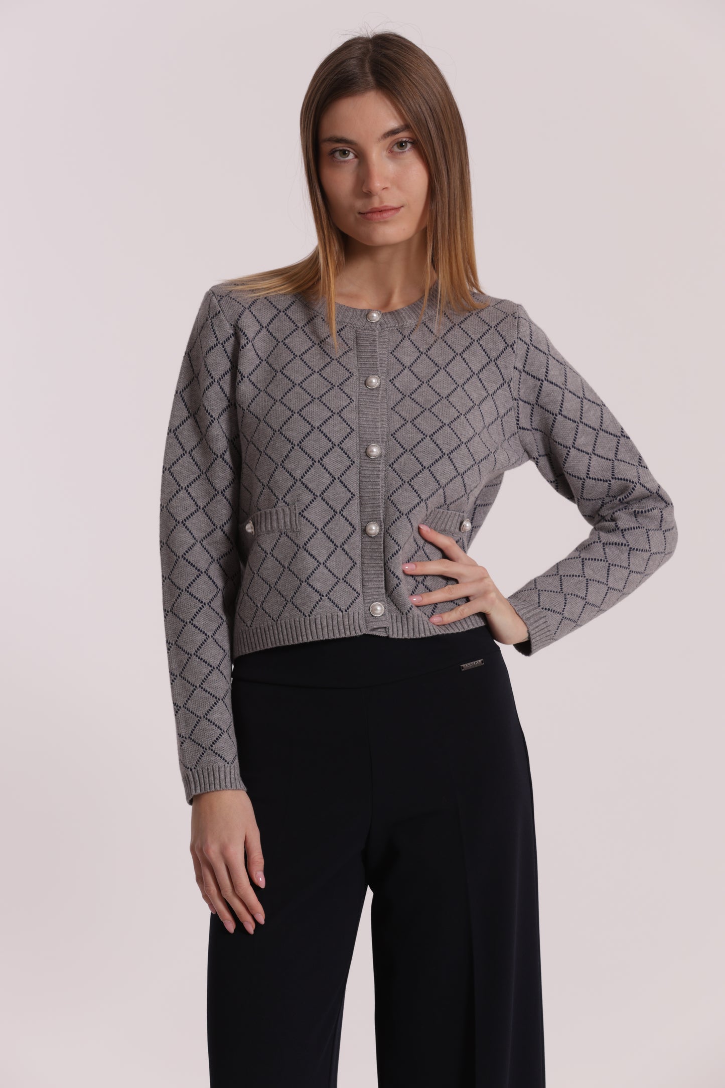 MAGLIA CARDIGAN A ROMBI